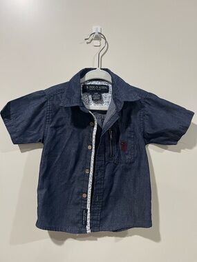 U.S. Polo Assn. Dark Blue Short-Sleeve Button Down Shirt